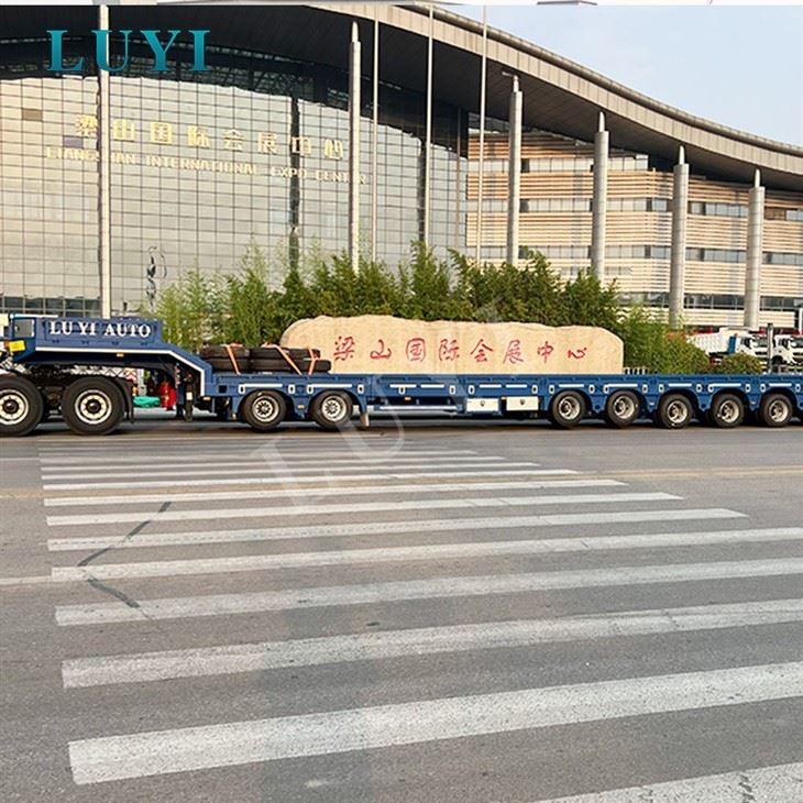 Oversize Load 10 Axle Telescopic Low Flatbed Semi‑Trailer For Heavy Hauling price